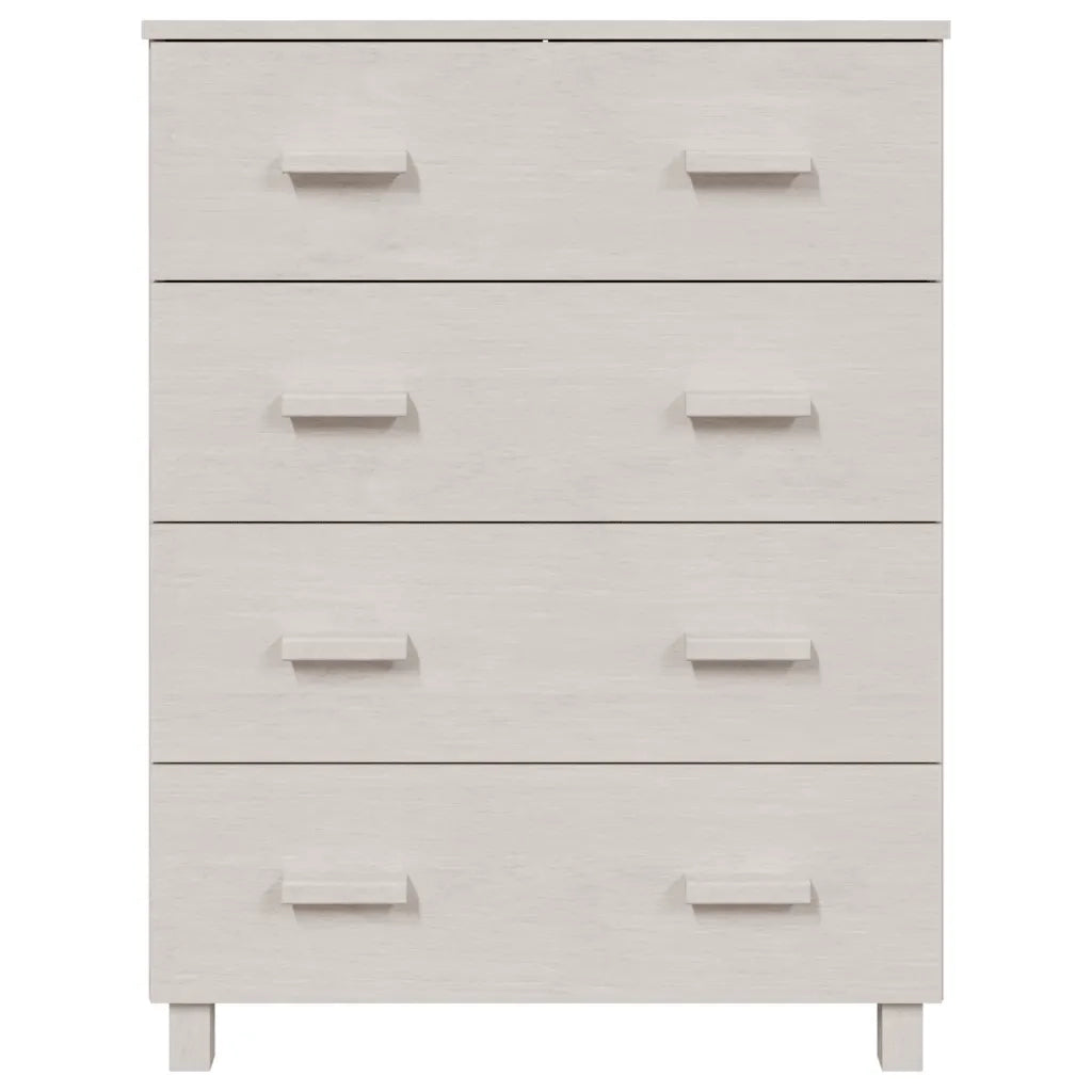 Credenza HAMAR Bianca 79x40x103,5 cm in Legno Massello di Pino