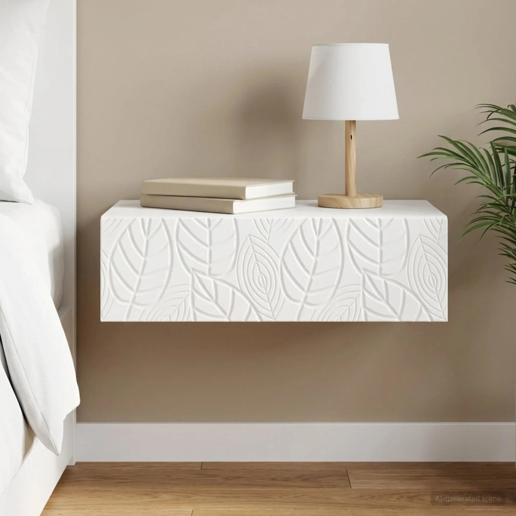 Tavolino da Parete Laterale Bianco 87,5 x 34,5 x 17 cm 898835