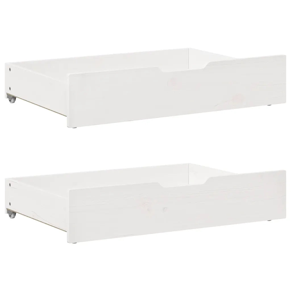Letto Estraibile con Cassetti senza Materasso Bianco 80x200 cm