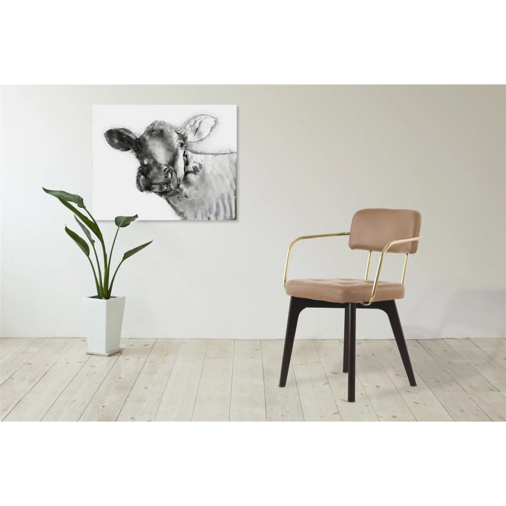 Sedia di design Manchester in ecopelle crema e oro
