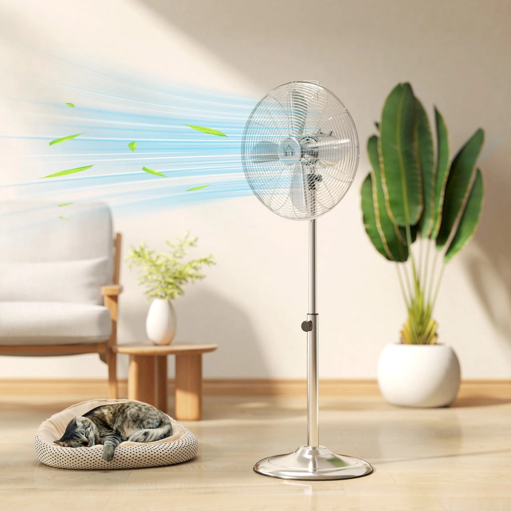 Ventilatore da pavimento regolabile ¨C Zephmum ¨C Argento 50W 87-120cm 3 velocita'