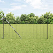 Recinzione Euro con 13 picchetti 1x25 m Acciaio zincato grigio