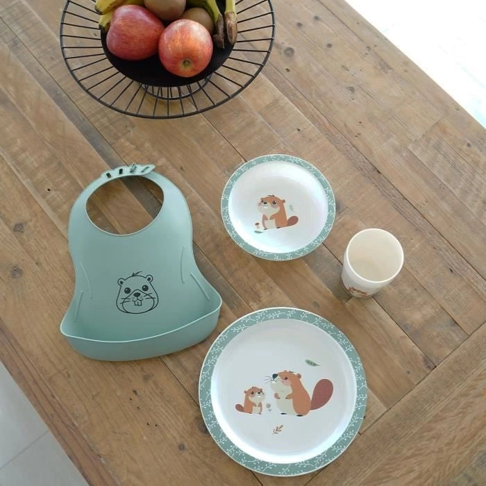 Il mio primo set per pasti al microonde - THERMOBABY - Castor - Piatto, ciotola, tazza