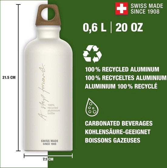 Bottiglia di bevanda (06 l) - inerte climaticamente e senza perdite di aluminio - Made in Svizzera