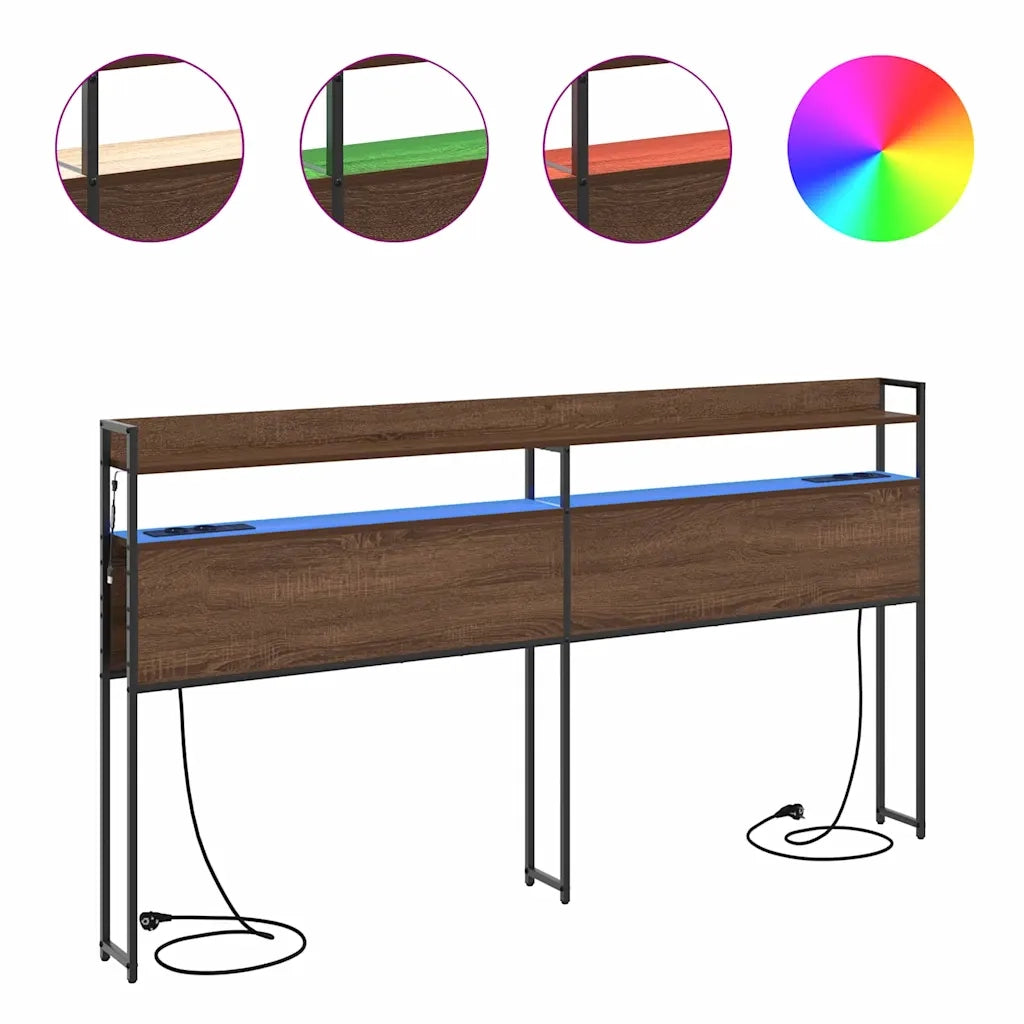 vidaXL Testata contenitore Rovere marrone 200 cm Legno multistrato