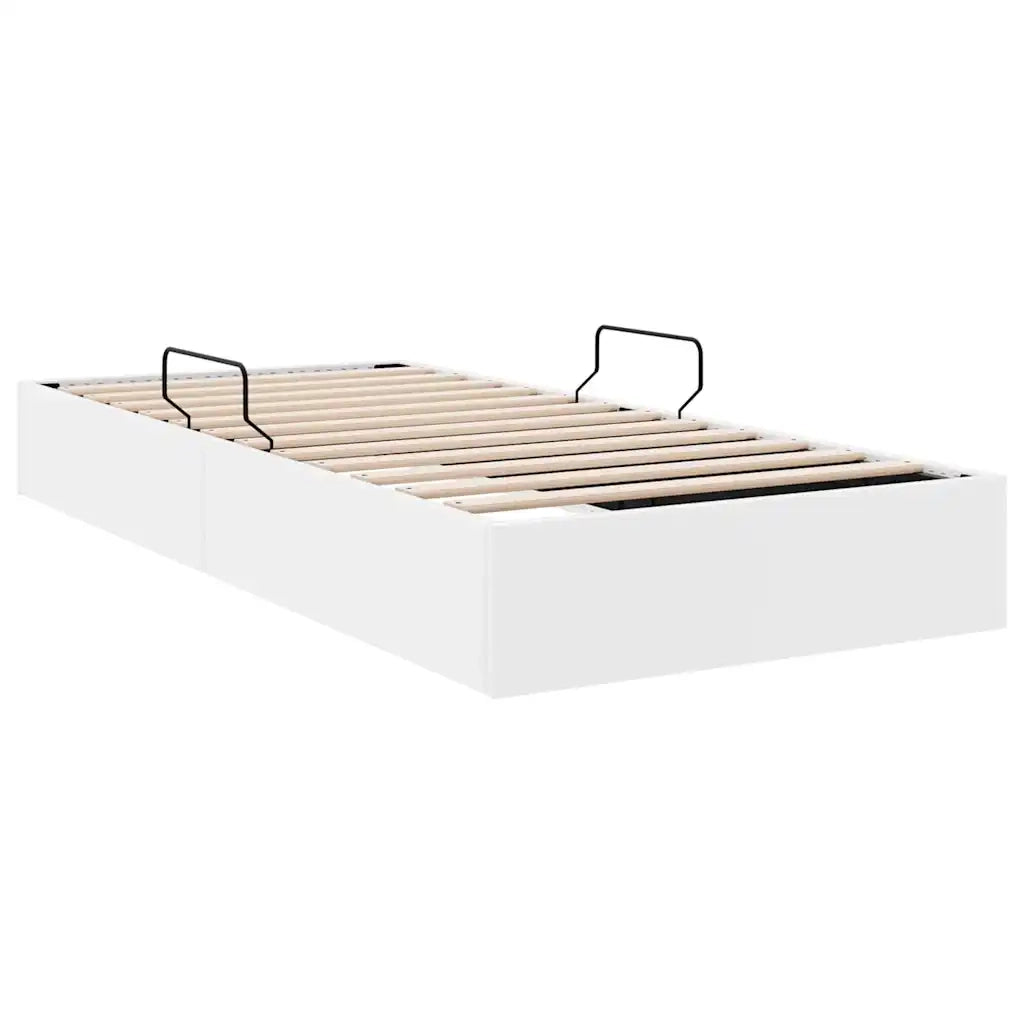 Letto con Contenitore Bianco Puro 100 x 190 cm Similpelle 3369969