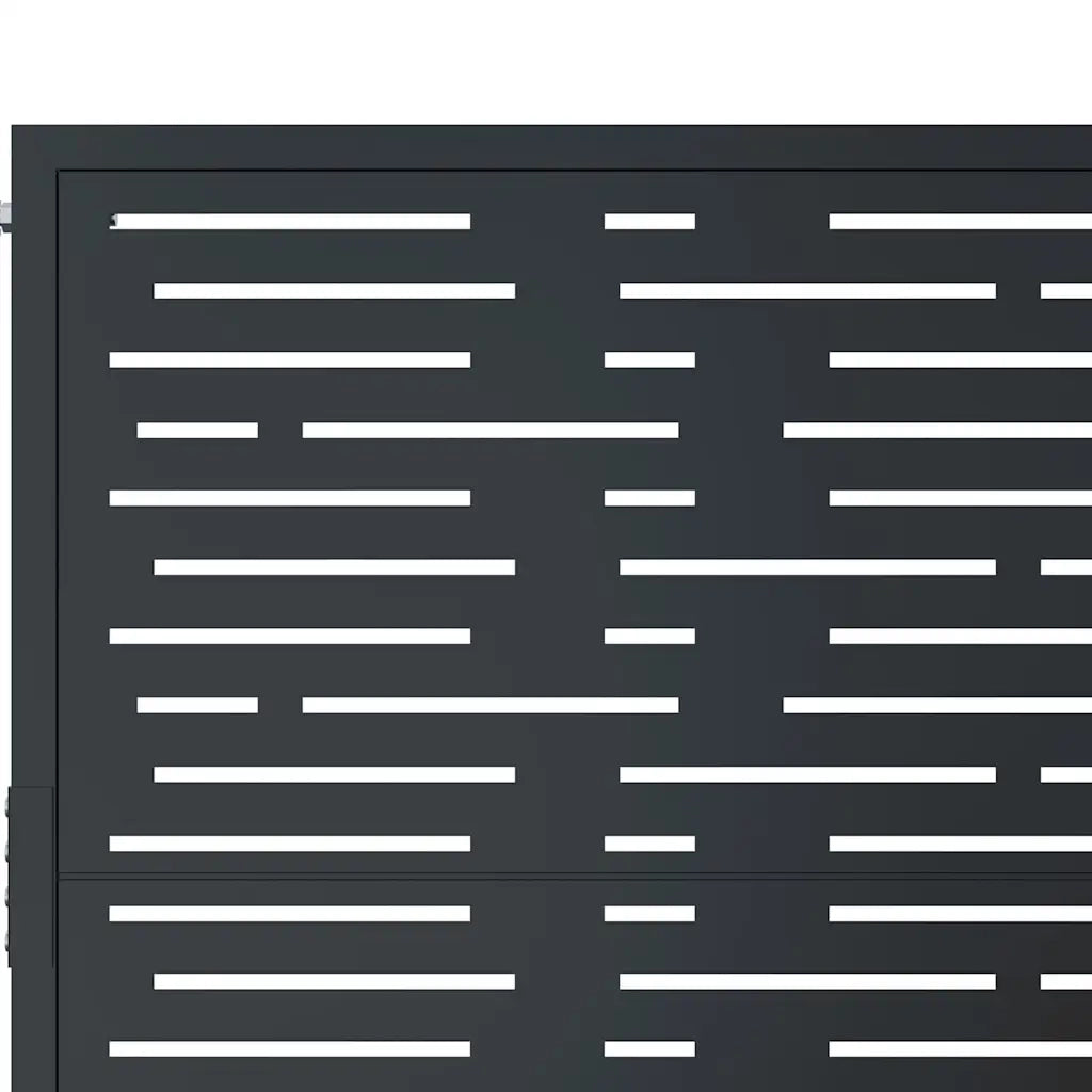 Cancello da giardino antracite 100x200 cm in acciaio design quadrato 153195