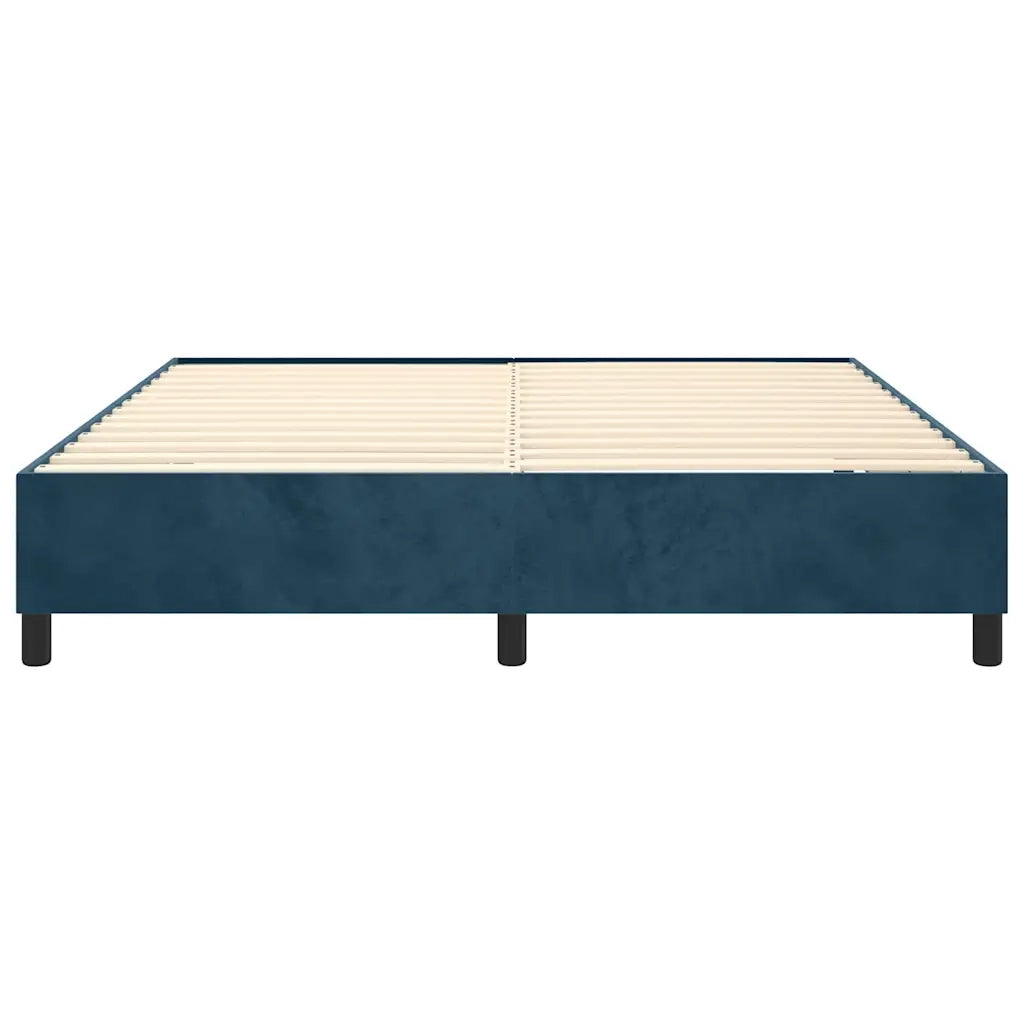Struttura Letto a Rete a Molle Blu Scuro 200x200 cm in Velluto 3121142