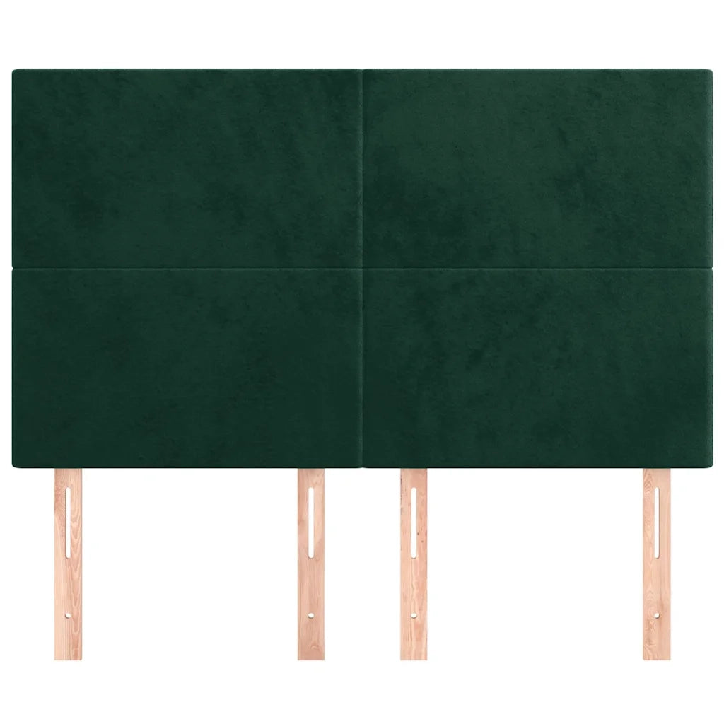 Testiera | Testata Verde Scuro 144x5x118/128 cm Velluto