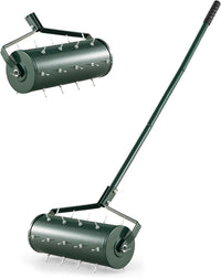 Arieggiatore Giardino 44/53 CM, Arieggiatore da Prato con Manico Rimovibile e Punte per Allentamento del Terreno, Arieggiatore Manuale per Prato, Giardino e Cortile (44 x 128 cm Verde)