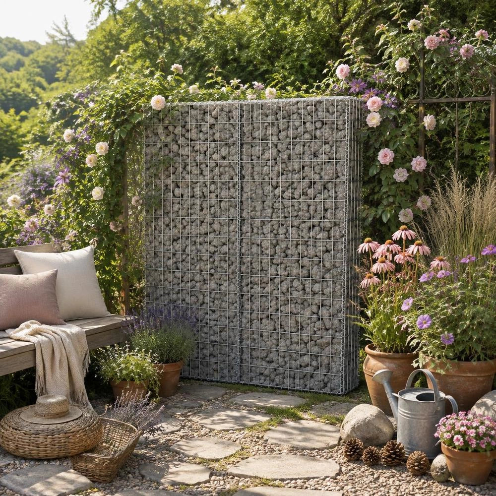 Gabion Wall With Cover, Galvanized Steel, 100x20x150 Cm