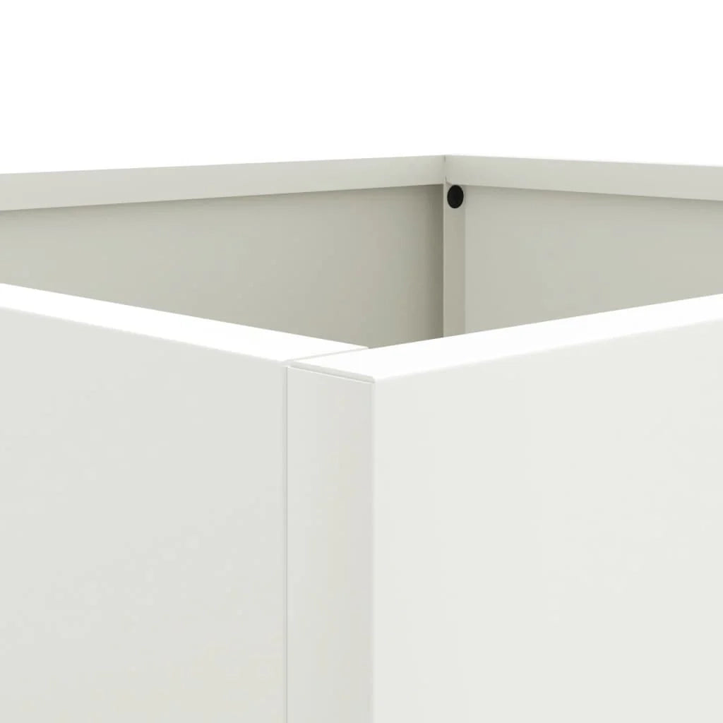 Fioriera rialzata per piante fiori terrazza giardino 49 x 47 x 46 cm acciaio bianco 02_0037621