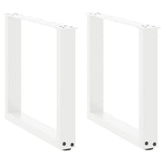 Set di 2 gambe per tavolino a forma di U 50 x 42-43 cm con piedini regolabili design moderno acciaio bianco 02_0057397