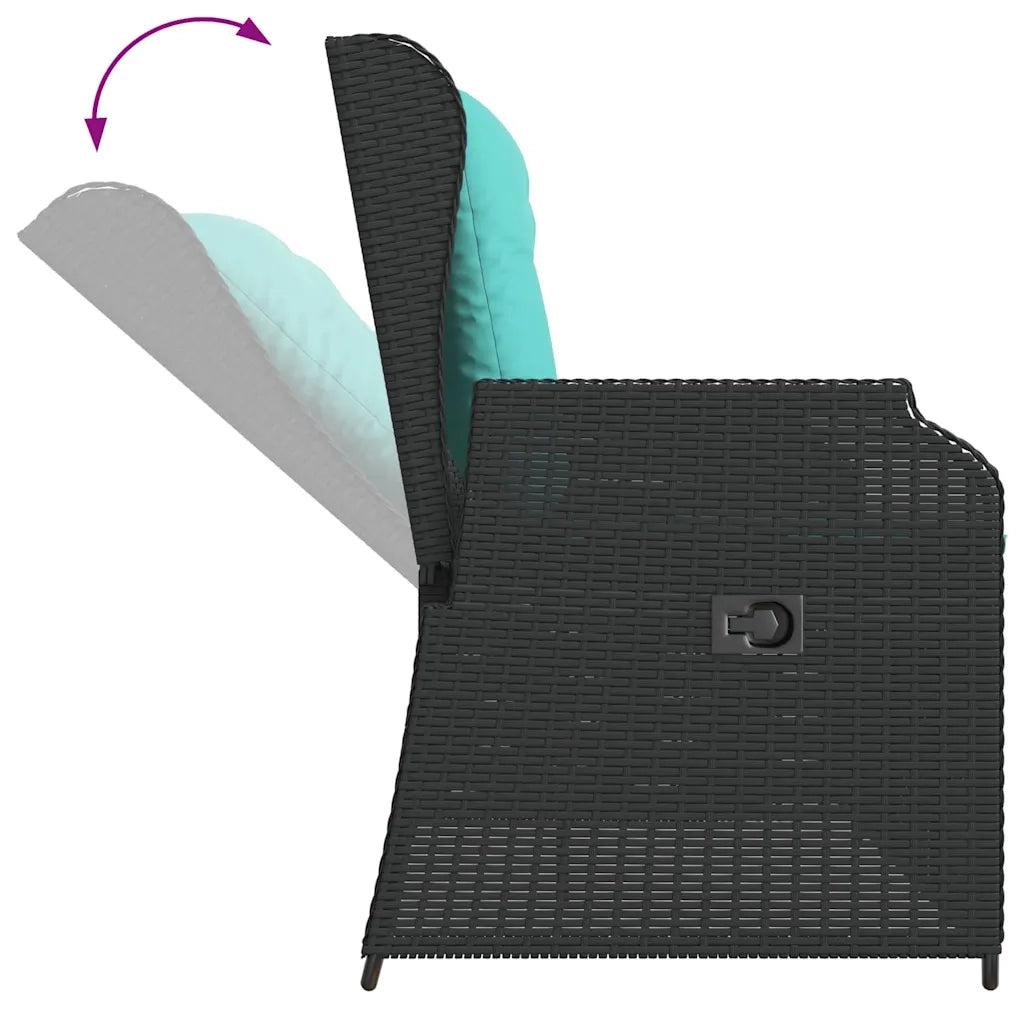 Panchina da giardino Nero polyrattan 3394466