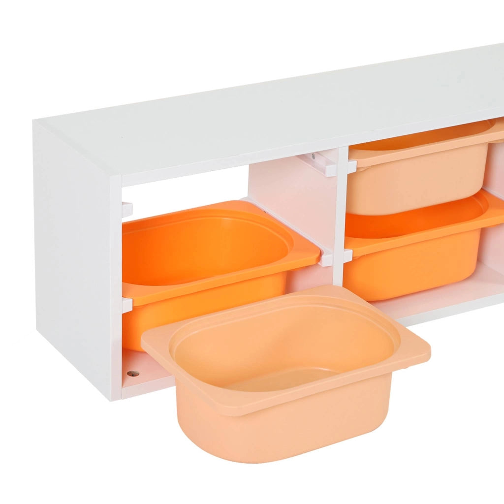 Mobile per bambini con 6 contenitori colorati, arancione