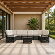 Set Divano da Giardino 11 pz Nero polyrattan 3434941