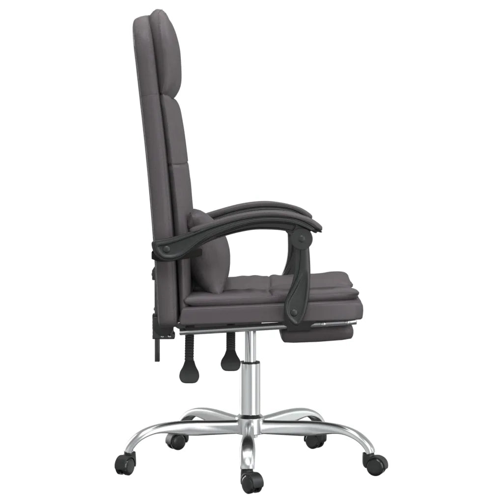 Poltrona da Ufficio Massaggiante Reclinabile Grigio Similpelle 349709