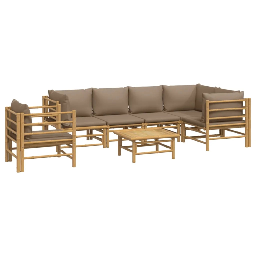 Set Salotto da Giardino 7pz con Cuscini Tortora BambÃ¹cod mxl 124250