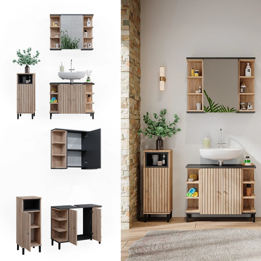 Vicco Set di mobili da bagno Sonoma 3 parti