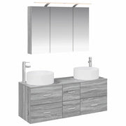 Set di mobili per il bagno 4 pcs Sonoma grigio 3407100