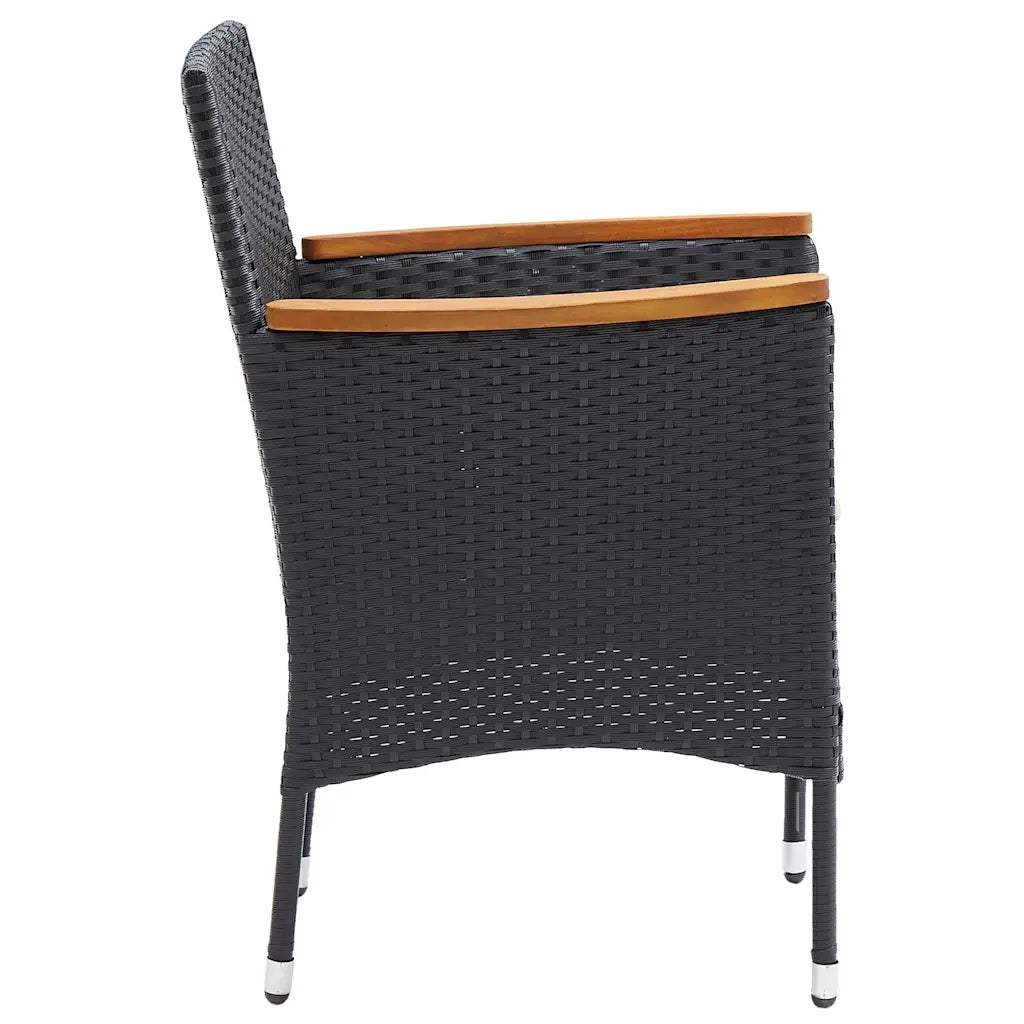 Sedie da Pranzo per Giardino 4 pz | Sedie da Esterno in Polyrattan Nero