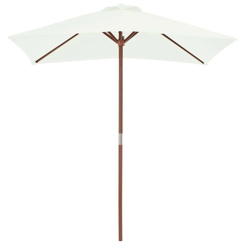 Ombrellone con palo in legno 150 x 200 cm sabbia 02_0008111