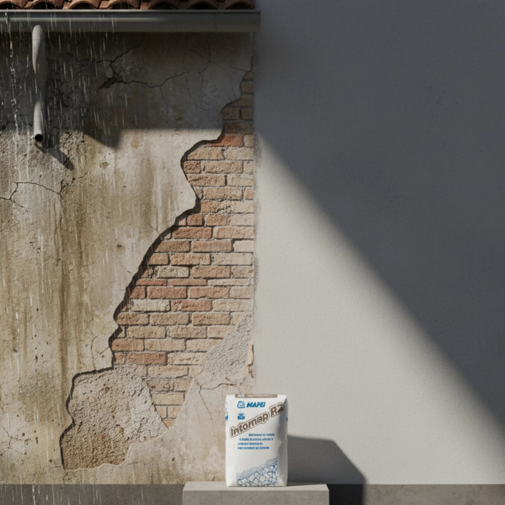 Intonaco di fondo calce mapei intomap r2 per murature 25 kg
