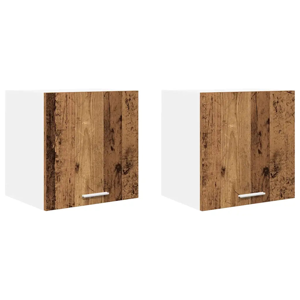 Armadio pensile 2 pcs Legno Antico e Bianco 40 x 31 x 40 cm