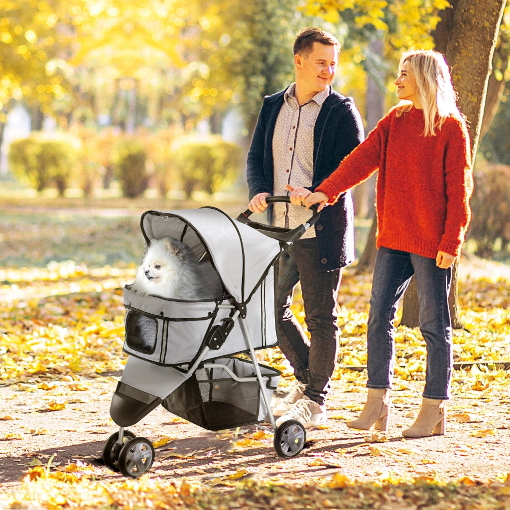 Carrello Pieghevole per Animali Domestici ¨C zephmum ¨C Grigio 75x45x97 cm