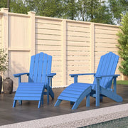 Sedie Giardino Adirondack 2 pz con Poggiapiedi HDPE Blu Acqua 3095699