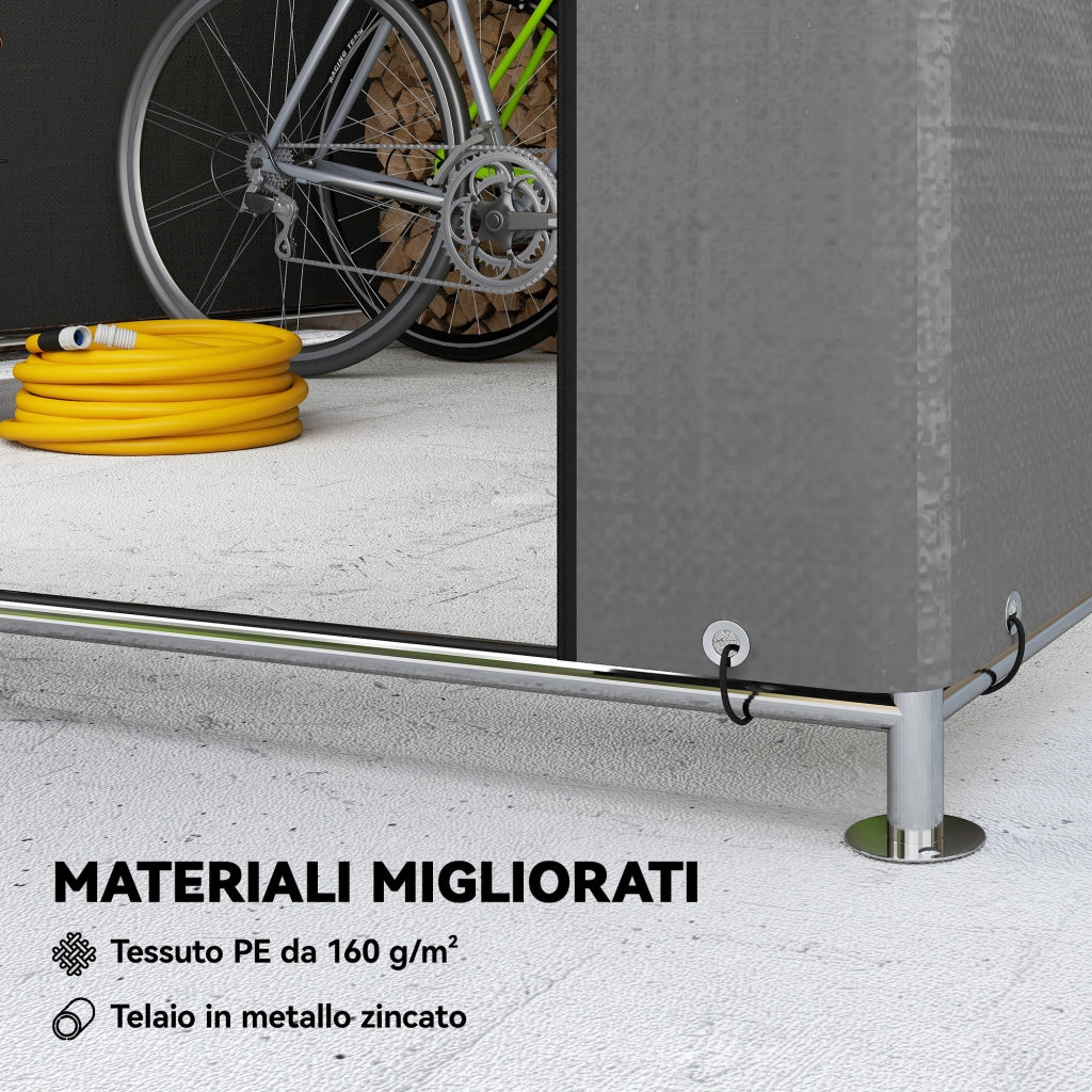 Capanno da Giardino ¨C zephmum ¨C Grigio Chiaro 2x2.4 m Metallo