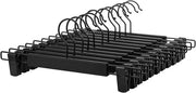 Set di appesi con 12 appesi con clip - Alta capacità di carico e spazievendita - Manico 360° girevole - 35,5 cm di lunghezza - Nero