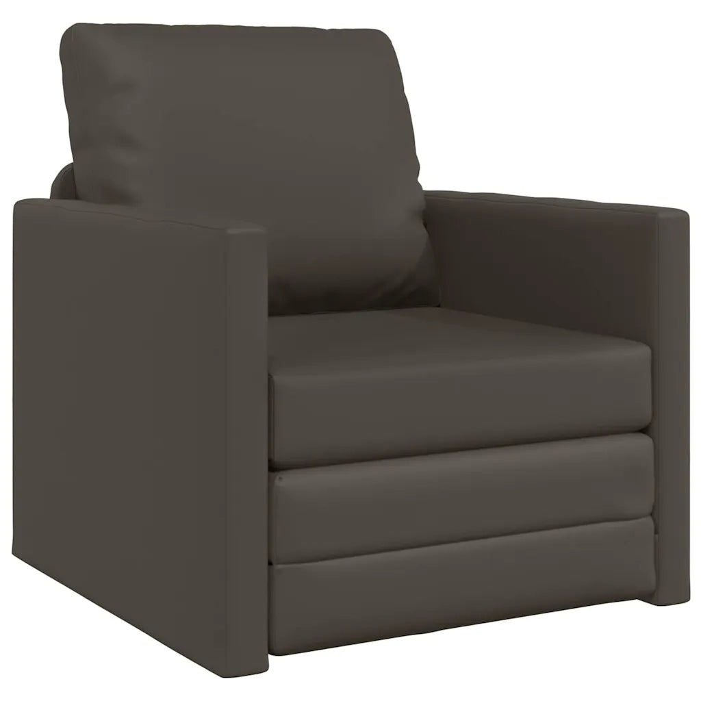 Divano letto-Sofa Letto-Daybed Grigio 74 x 77 x 81 cm Pelle Artificiale
