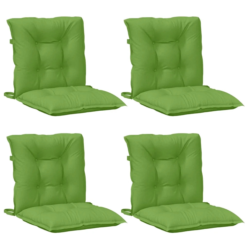 Cuscini Sedia Schiena Bassa 4 pz Verde Mélange 100x50x7 Tessuto 4002395