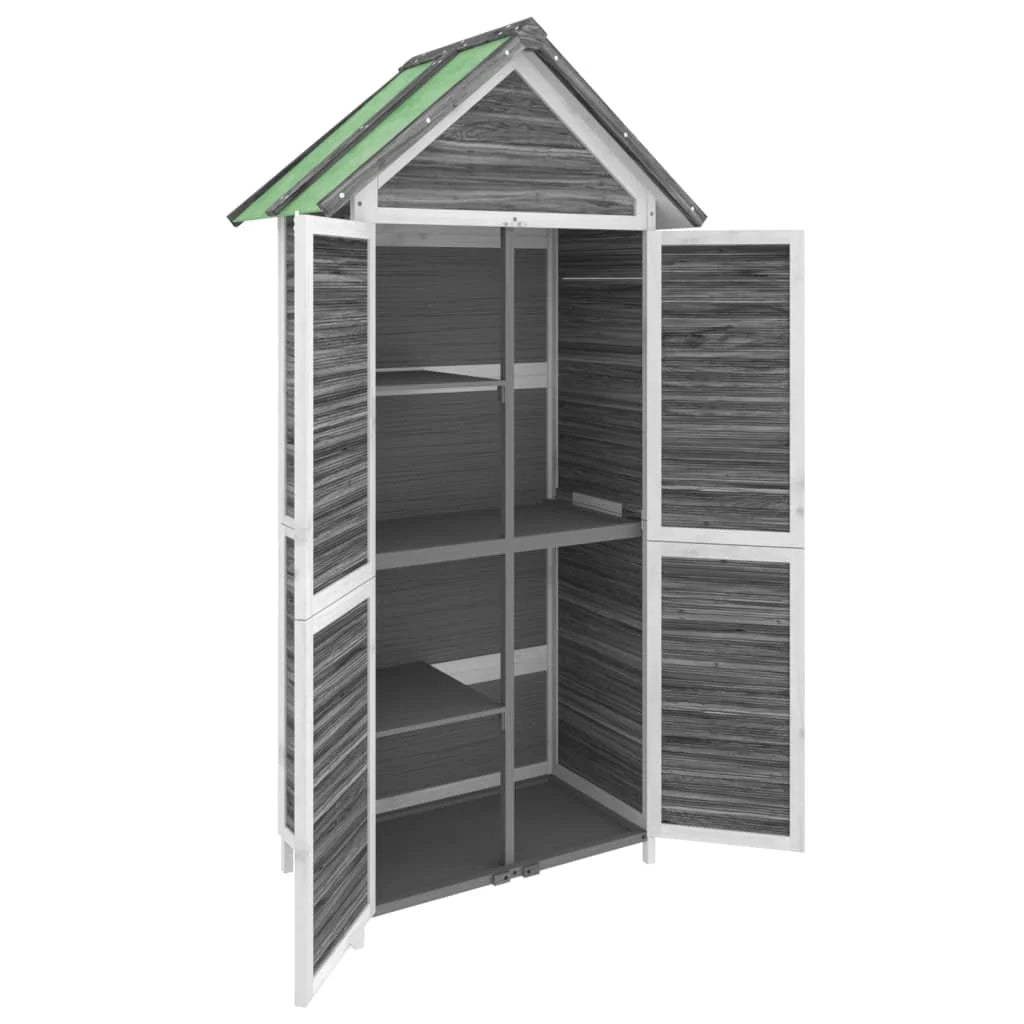 Casetta da giardino cabina ripostiglio casetta da esterno robusta casetta per attrezzi 89 x 52,5 x 175 cm legno massello di pino grigio 02_0022419