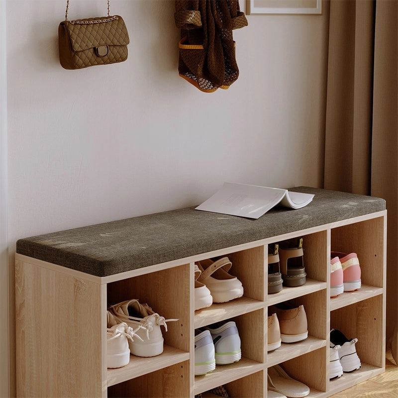 ARMADIETTO PER SCARPE CON SEDUTA PANCA MODERNA ROVERE SONOMA 104 CM
