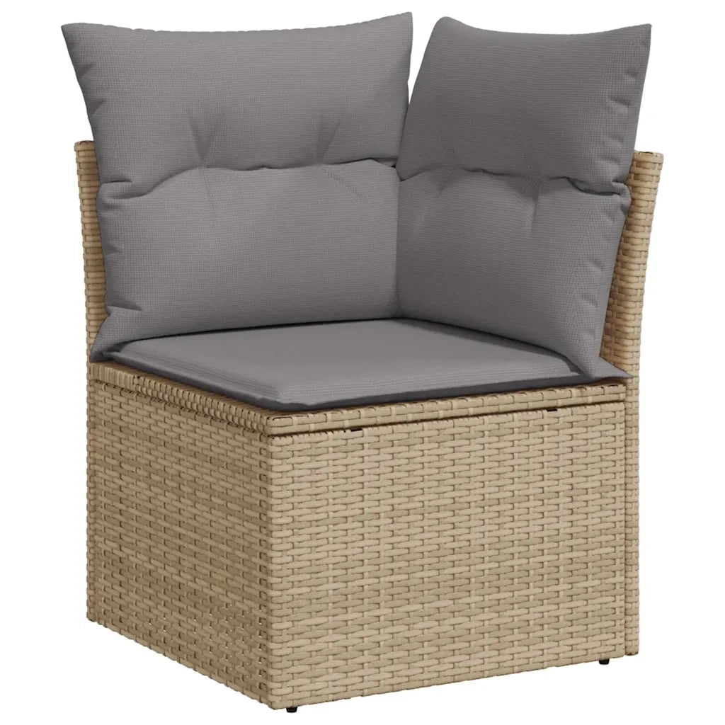 Set Divano da Giardino 8 pz con Cuscini Beige in Polyrattan 3326440