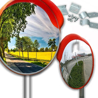 Specchio Stradale 30 cm con Supporto Sferico Infrangibile Ideale per Negozi e Magazzini