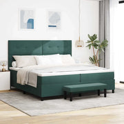 Letto a molle con materasso Verde scuro 200 x 200 cm Velluto 3344537