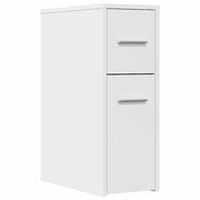Armadietto da Bagno | Armadio da bagno Stretto con Ruote Bianco in Truciolato