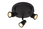 Faretto da soffitto industriale 3x GU10 nero KIANTI Lucide