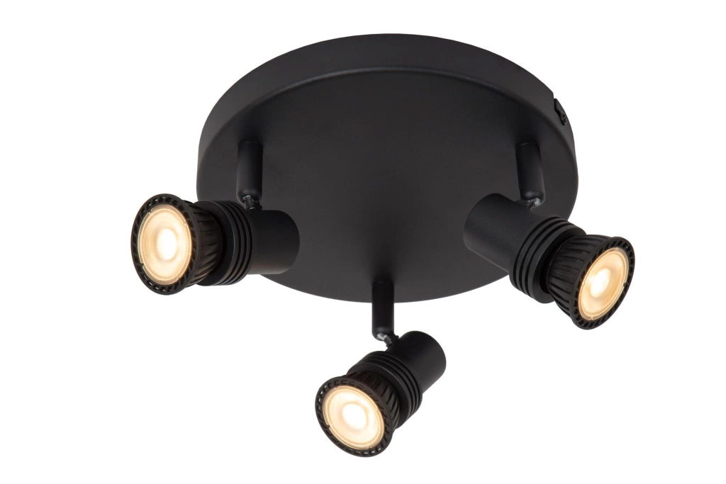 Faretto da soffitto industriale 3x GU10 nero KIANTI Lucide