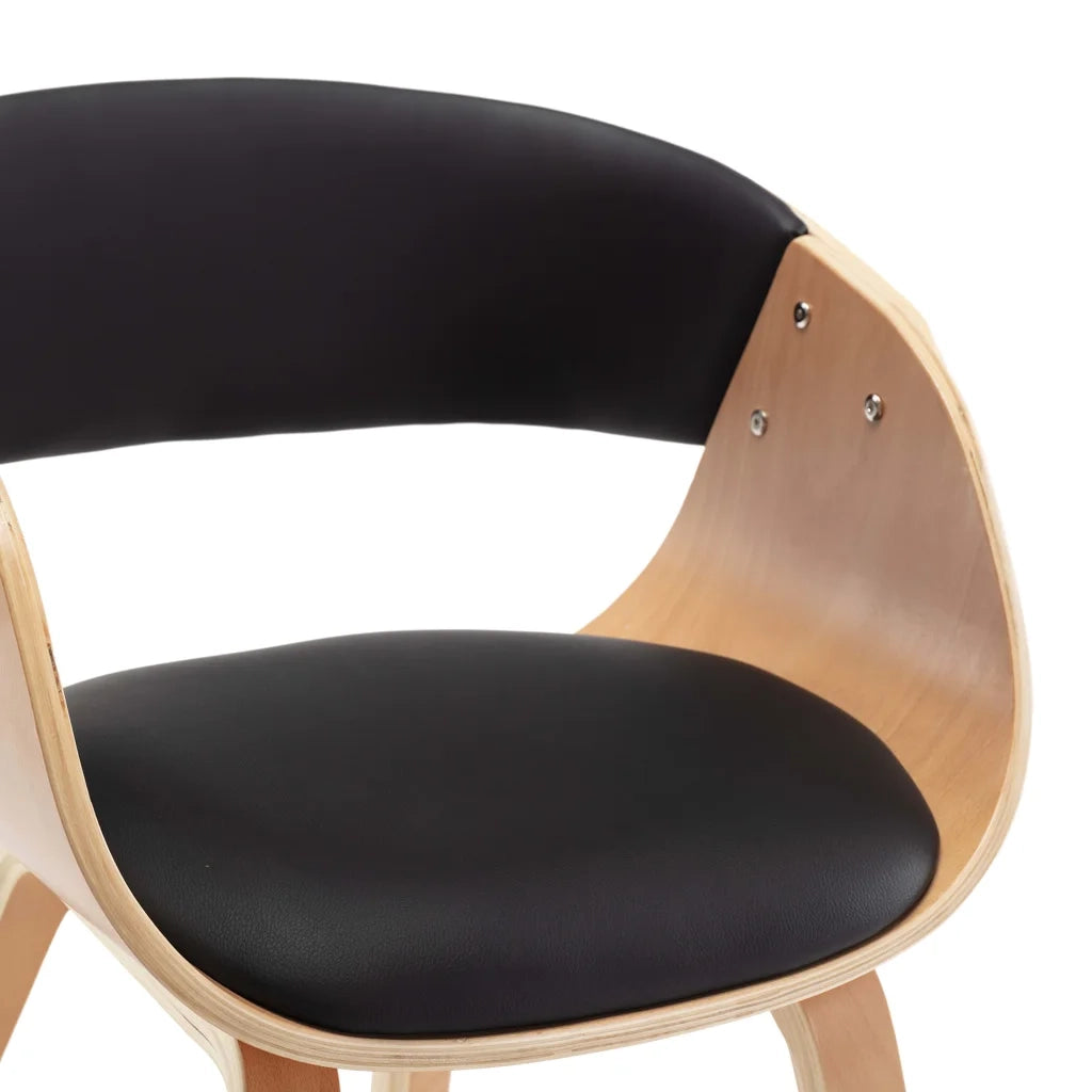 Sedie da Pranzo 4 pz Nere in Legno Piegato e Similpelle 278866
