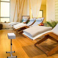 Poggiapiedi Pedicure Manicure, Sgabello Pedicure Estetista Regolabile in Altezza, Poggia Piedi per Pedicure con Cuscino Spesso (Bianco)