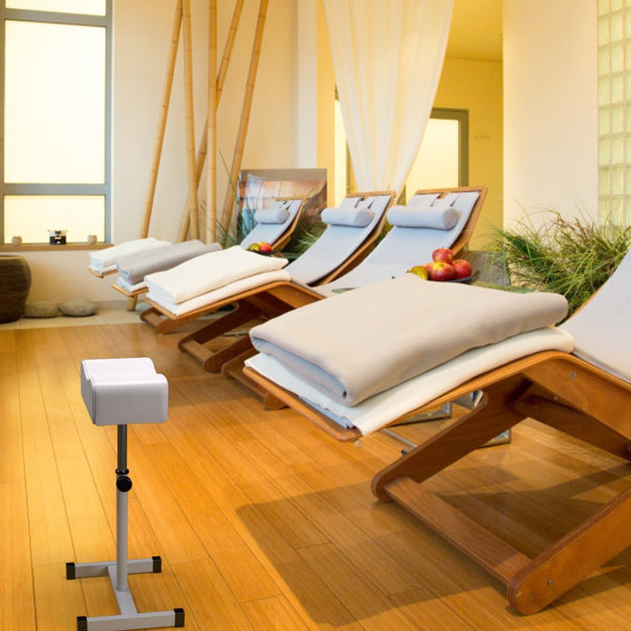 Poggiapiedi Pedicure Manicure, Sgabello Pedicure Estetista Regolabile in Altezza, Poggia Piedi per Pedicure con Cuscino Spesso (Bianco)