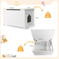 Mobile per Lettiera Gatti, con Apertura Superiore, Divisorio Rimovibile, Asta a Gas e Ganci in Metallo, Mobiletto Multiuso per Ingresso e Soggiorno, 82,5 x 51 x 51 cm, Carico Massimo 50 kg