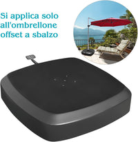 Base con Pedale per Ombrellone con Ruote, Base Riempita ad Acqua/Sabbia per Ombrellone, Supporto per Ombrellone Giardino, con Ripiemento ad Acqua 100 kg, Sabbia Bagnata 150 kg