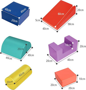 Set di 6 Blocchi per Bambini con Diverse Forme e Colori, Centro Attività Palestrina Giocattolo per Arrampicata e Strisciamento (Viola)