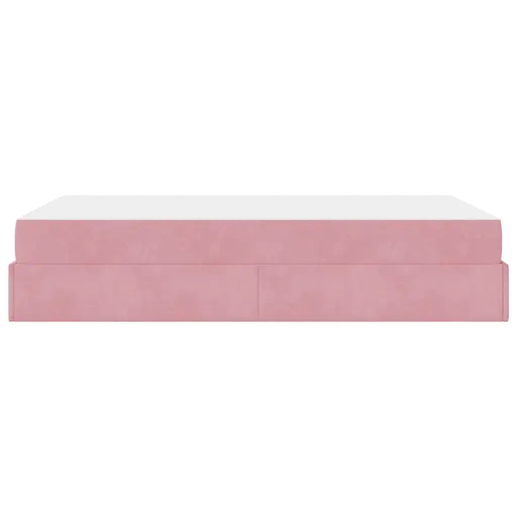 vidaXL Struttura del letto con materasso Rosa 120 x 190 cm Velluto