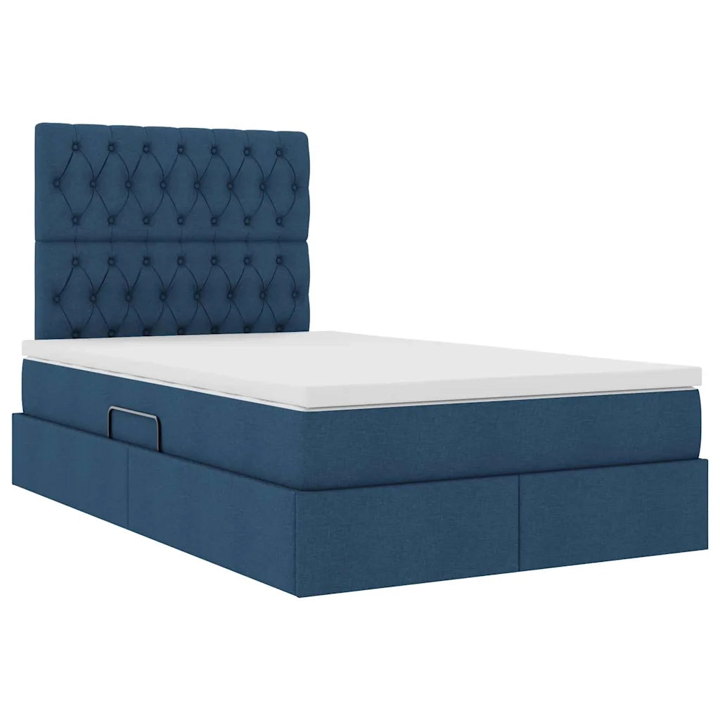 Letto con contenitore e LED con led Blu 120 x 200 cm Poliestere